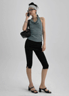Tuin Slit Shirring Skirt Capri Pants
