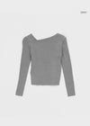 Zdein Button Slit Knit Long Sleeve T-shirt