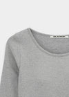 [B-BASIC] Soft U-neck Bra top Long-Sleeved T-shirt (Built-in cap)