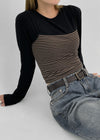 [MADE] KINNY SET - Layered Crop Long Sleeve T-shirt