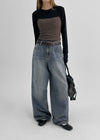 [MADE] KINNY SET - Layered Crop Long Sleeve T-shirt