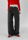 Pantalons larges en coton avec rivets