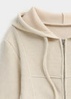 Tust two-way ribbed hooded zip-up