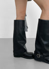 Bottes longues en cuir Nining avec boucle