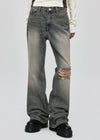 Pantalons en denim semi bootcut Huto endommagés