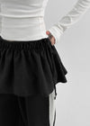 Raot shirring layered wrap skirt