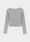 [B-BASIC] Soft U-neck Bra top Long-Sleeved T-shirt (Built-in cap)