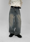 Pantalons en denim larges Nickel Washing