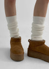 Wonku Ribbed Knit Leg Warmers (35% Wool)