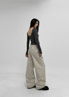 Run the wall wide folding cotton pants