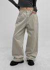 Run the wall wide folding cotton pants