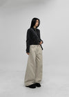 Run the wall wide folding cotton pants