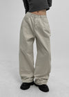 Run the wall wide folding cotton pants