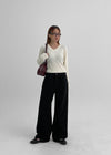 Wide-Leg Solid Tone Pants