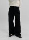 Wide-Leg Solid Tone Pants