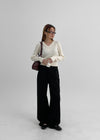 Wide-Leg Solid Tone Pants