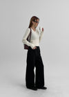 Wide-Leg Solid Tone Pants