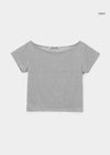 [B-BASIC] Washable Cool Boat Neck Short Sleeve T-Shirt 2SIZE