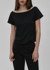 [B-BASIC] Washable Cool Boat Neck Short Sleeve T-Shirt 2SIZE