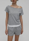 [B-BASIC] Washable Cool Boat Neck Short Sleeve T-Shirt 2SIZE