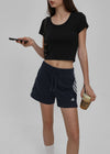 [B-BASIC] Standard U-Neck Crop Short Sleeve T-Shirt (2SIZE)