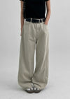 Run the wall wide folding cotton pants