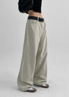 Run the wall wide folding cotton pants