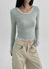 [MADE] Sheer Ultensel Round Long Sleeve T-Shirt (Tencel 86%)