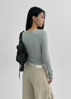 [MADE] Sheer Ultensel Round Long Sleeve T-Shirt (Tencel 86%)