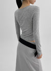 [MADE] Sheer Ultensel Round Long Sleeve T-Shirt (Tencel 86%)