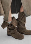 Gruntz Schnalle Faltbare Wildleder Stiefel