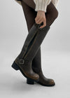 Nichts Waschbuckle Leder Lange Stiefel