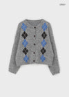 TAKER ARGYLE WOLLRUNDSTRICKCARDIGAN