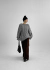 Lotuel loose fit cable knit wool 50%