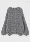 Lotuel maluwag na akma cable knit lana 50%