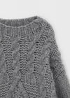 Lotuel loose fit cable knit wool 50%