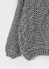 Lotuel maluwag na akma cable knit lana 50%