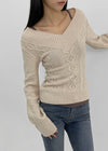 Shocker Cable Slim V-Neck Knit