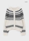 Salvien Nordic Wool Knit Cardigan