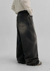 Hasfit Washed Wide Denim Pants