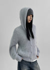 Nerman Mabuhok na Hooded Cardigan