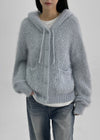 Nerman Mabuhok na Hooded Cardigan