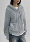 Nerman Mabuhok na Hooded Cardigan