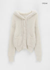 Nerman Mabuhok na Hooded Cardigan