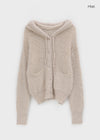 Nerman Mabuhok na Hooded Cardigan