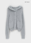 Nerman Mabuhok na Hooded Cardigan