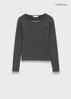 Conchana Gimo Layered Snap Long Sleeve Tee