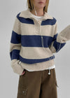 Keyang Stripe Collar Alpaca Wool Knit