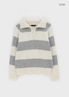 Keyang Stripe Collar Alpaca Wool Knit