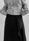 Ouke Pleats Wrap Midi Skirt